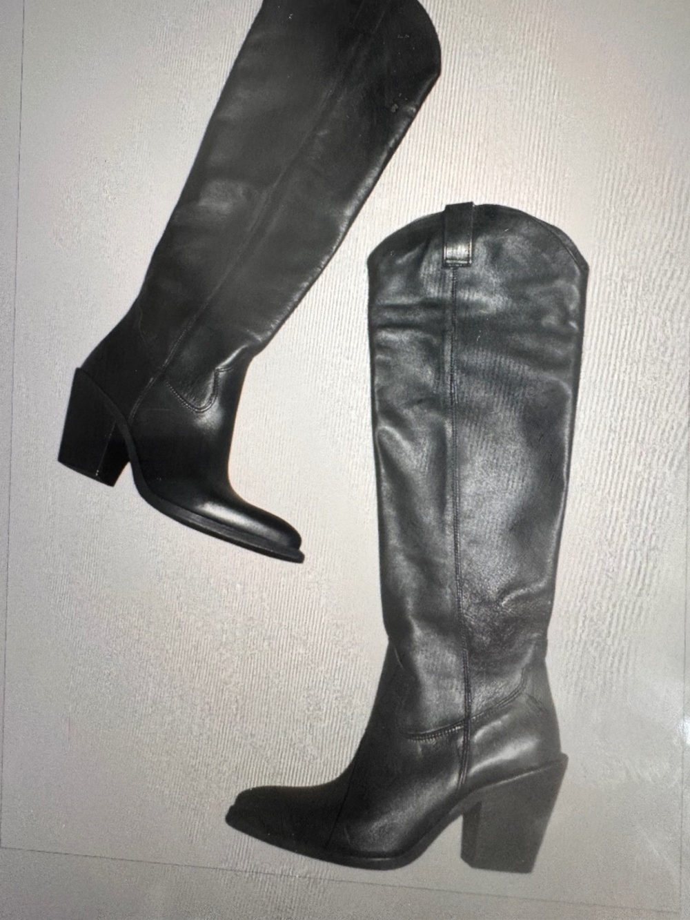Sundance CAVALIERE Black Knee-High Leather Boots